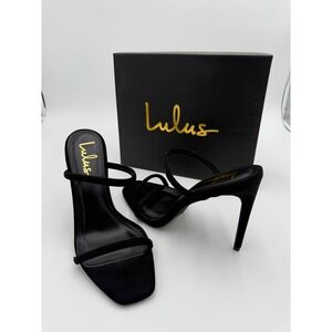 NEW Lulus Theyaa Suede Strappy Stiletto Heeled Sandals High Heel Shoes‎ 9 NWT